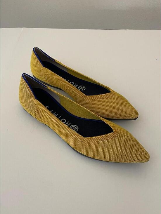 Rothy's Shoes - Rothy's The Point Marigold Yellow Flats Pointed Toe Women's Size 7.5 NWOT